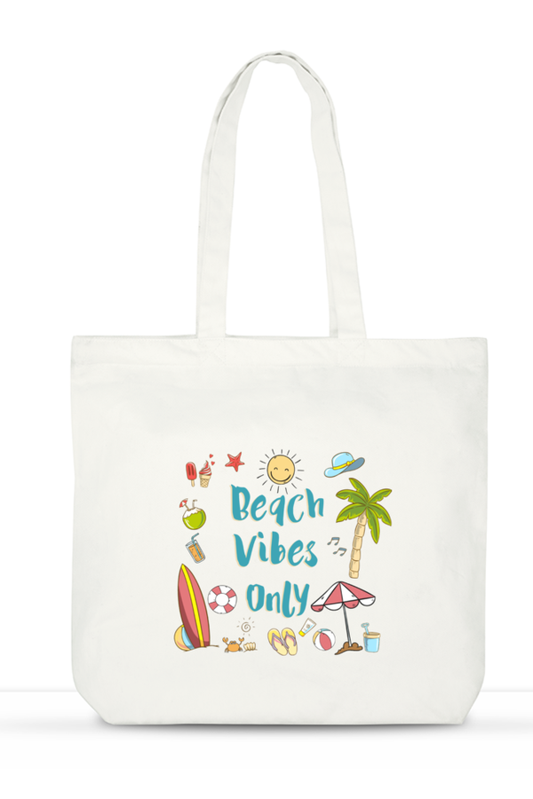 Large Tote Bags with Zip - Beach Vibes