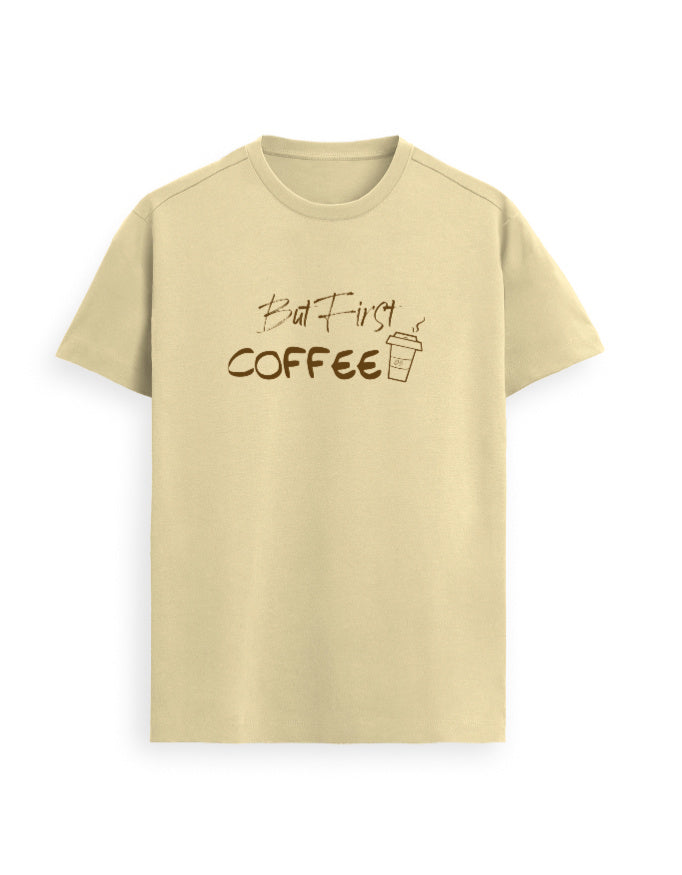 Unisex Supima T-Shirt - But First Coffee