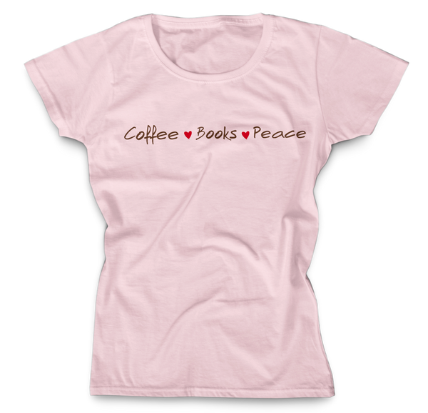 Women's T-Shirt - Coffee Books Peace
