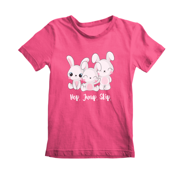 Girl’s Round Neck T-shirt - Bunnies