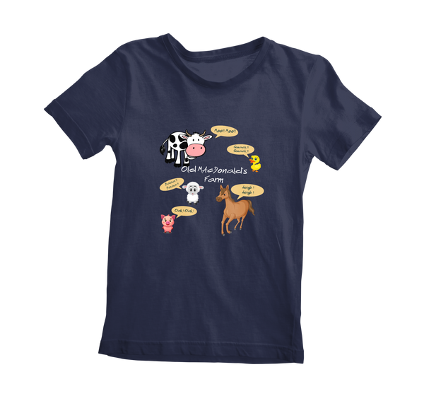 Girl’s Round Neck T-shirt - Old Macdonald
